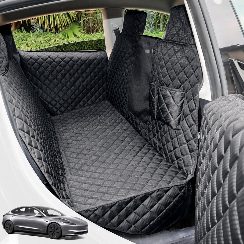 PETICON Dog Seat Cover for Tesla Model 3 & Y Back Seat + 2 Door Protectors