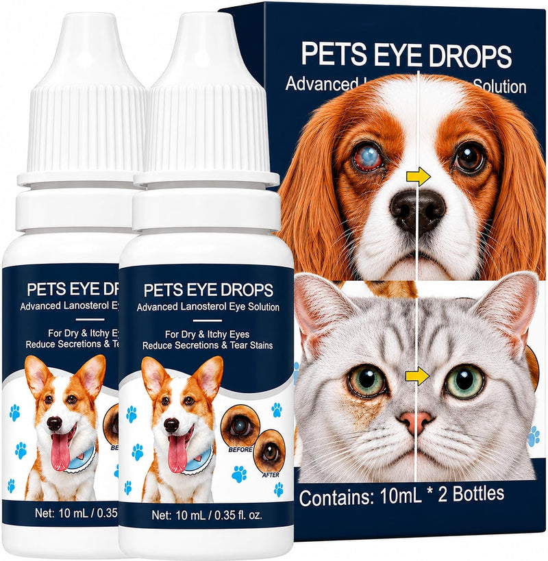 Cataract Eye Drops for Dogs, 2pcs Dog & Cat Eye Infection Treatment