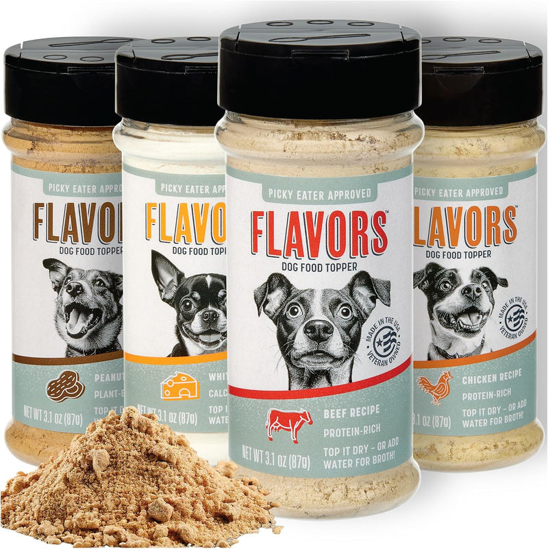 FLAVORS Dog Food Topper, 4 Flavorful Recipes, Non-GMO, 3.1 oz, 4-Pack