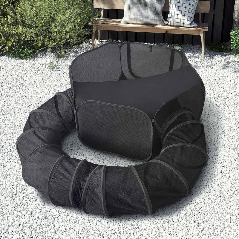 X-ZONE PET Portable Cat Play Tunnels, Catio Outdoor Enclosed Tent Playpen with Tunnel, Indoor Enclosure for Cats & Small