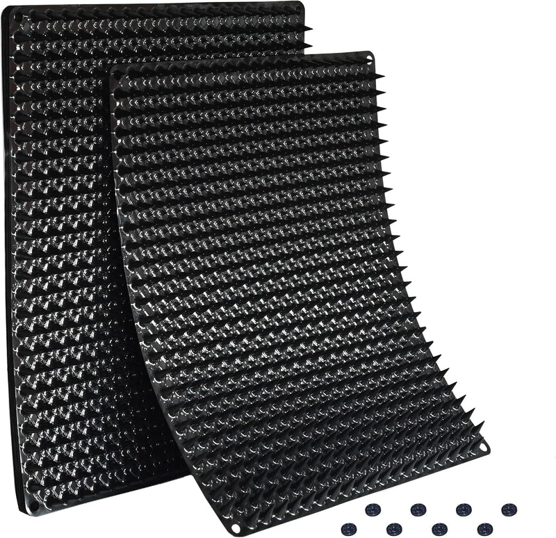 Black Cat Scat Mat 8 Pack, Cat Deterrent Mat, Interlocking Spike Mat for Cats and Dogs, Indoor Outdoor Pet Training Mat