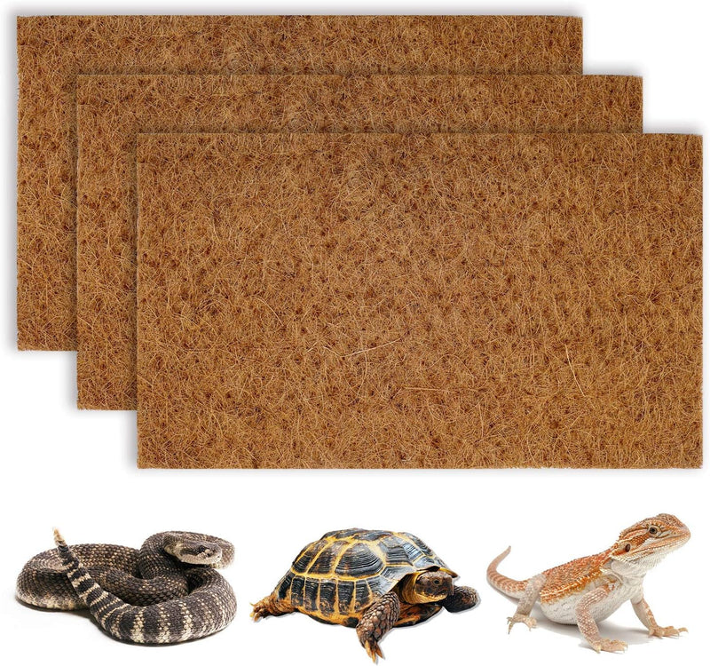 BWOGUE Reptile Carpet, 3 Pack Coconut Fiber Tortoise Carpet, Lizard Mat