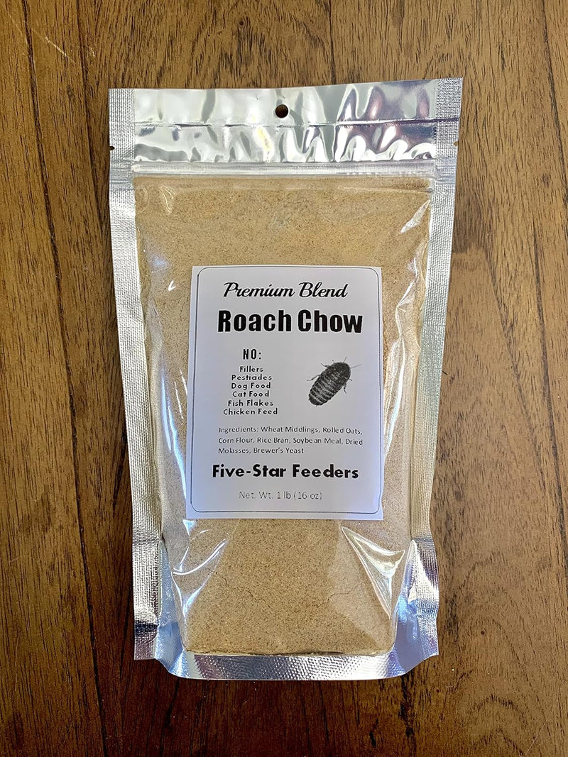 1 lb. Roach & Cricket Chow – Balanced Protein, Calcium-Fortified Diet by Five-Star Feeders