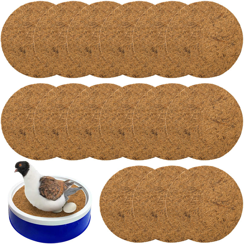 Eorbow 15 Packs Pigeon Nest Pads, Bird Breeding Mat for Chicken, Natural Coconut Fiber Bird Egg Mat, Nesting Bowl Box Pad for Parakeet Chicken, Pigeon Hatching Bedding Accessories
