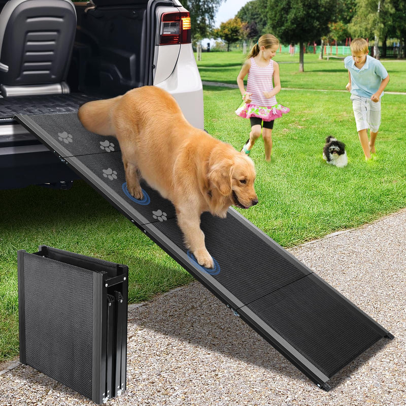 Dog Ramp, Dog Ramp for Car with Anti-Slip Surface, 63''x17.3'' Folding Pet Ramp for Large Dogs to Get on Truck SUV Van Up to 250LBS, Car Ramp for Dogs Dog Stairs for Bed Couch Outdoor Indoor