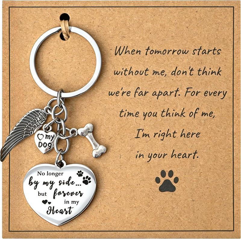 Pet Memorial Gifts for Dogs, Keepsakes Sympathy Remembrance Keychain, Pet Loss Paw Print Charm Key Ring Remembrances for