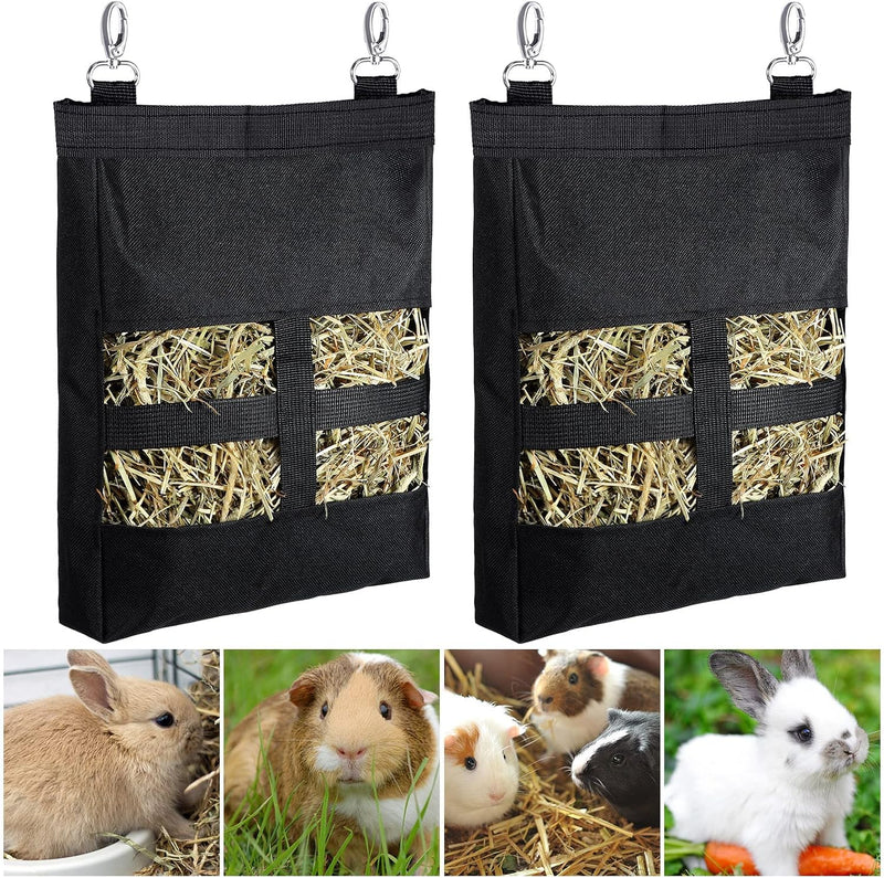 Frienda 2 Pcs Guinea Pig Hay Bag 11 x 9.1 Inch Guinea Pig Hanging Hay Feeding Bag Storage Dispenser for Chinchilla Hamst