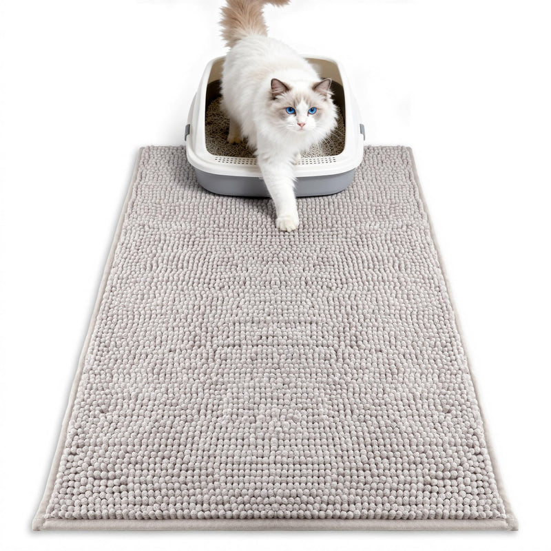 Pieviev Chenille Cat Litter Mat for Litter Box, 28
