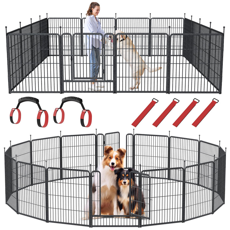 Musen Dog Playpen Indoor Outdoor, 16 Panels Dog Pen 32