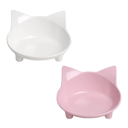 Skrtuan Non-Slip Cat & Dog Food Bowl – Wide, Shallow Pet Dish for Whisker Fatigue Relief, Safe for Puppies & Rabbits