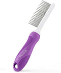 Poodle Pet Bundle - Dematting Fur Rake Comb Brush Tool with Steel Safety Blades and Detangling Pet Comb with Long and Sh