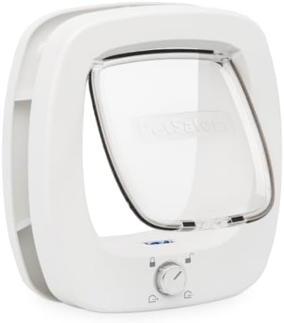 PetSafe Big Cat Door Interior and Exterior Pet Door for Cats, Small Dogs and Multi-Pet Households Push-&-Turn 4-Way Locking Mechanism for Extra Security Soft Close Flap for Added Safety