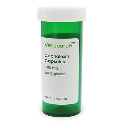 Cephalexin Capsules for Dogs and Cats, 500 mg, 60 Capsules