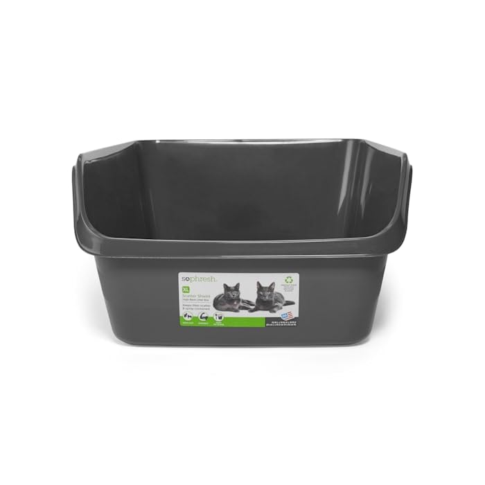 So Phresh by Petco Scatter Shield High-Back Litter Box Charcoal X-Large 24