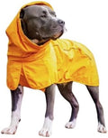 Spark Paws Dog Raincoat, Waterproof Windproof Rain Jacket, for Small Medium Large Extra Large Dogs, Reflective Breathable Full-Body Coverage Dry Suit - Mustard Yellow - 2XL