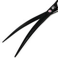 Purple Dragon 9.0 inch Black Dog Grooming Scissors - Downward Curved Shears