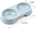 2Pcs Pet Food and Water Bowl, Double Feeding Bowls, Small Grey, for Cats and Small Dogs, Portable Pet Accessories