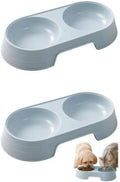 2Pcs Pet Food and Water Bowl, Double Feeding Bowls, Small Grey, for Cats and Small Dogs, Portable Pet Accessories