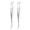 ccHuDE 2 Pcs Stainless Steel Tick Tweezers Dual Tipped Tick Remover Tool First Aid Tweezers Tick Killer Tweezer for Human Dogs Cats
