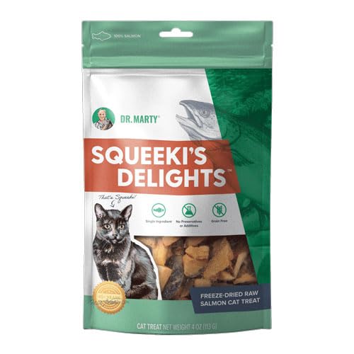 Dr. Marty Squeeki's Delights 100% Freeze-Dried Raw Salmon Cat Treats 4 oz