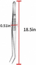 18.5 Inch Extra Long Aquarium Tweezers, 1 Pc, Stainless Stee (Curved))