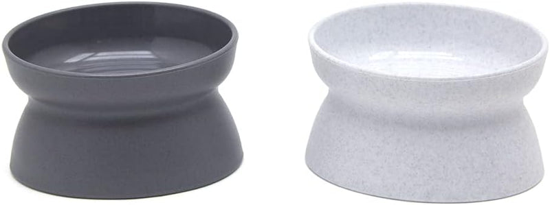 Kitty City Elevated Cat Bowls (Set of 2), Whisker-Friendly Raised Cat Food & Water Dishes, Modern Pedestal Design, Dishw