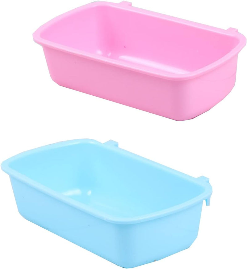 Small Animal Feeder Bowl Basic Dish Covenient Hanging Cups - 2 Pack Bath Food Water Bowls for Birds Hamsters Mice Rats S