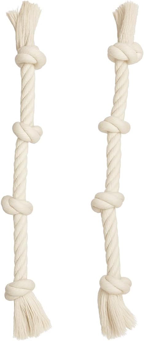 2-Pack 20” Heavy-Duty Dog Rope Toys for Strong Chewers – 4-Knot Tug & Chew Toy for Medium & Large Dogs – Safe, Indoor & 