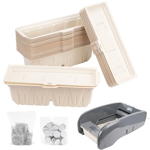 LUVCOSY 30 PCs Disposable Waste Receptacles with Charcoal Bags Compatible with Nature's Miracle Litter Box 2nd and Littermaid Litter Box 3rd, Disposable Cat Litter Trays (Machine NOT Included)