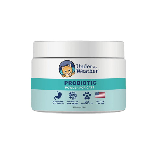 Under the Weather Pet Probiotics Powder for Cats | Vet Formulated Probiotic Supplement for Digestive Gut Health | Promotes Good Digestion & Immunity | Aids Occasional Diarrhea for Cats (2.54 Oz)