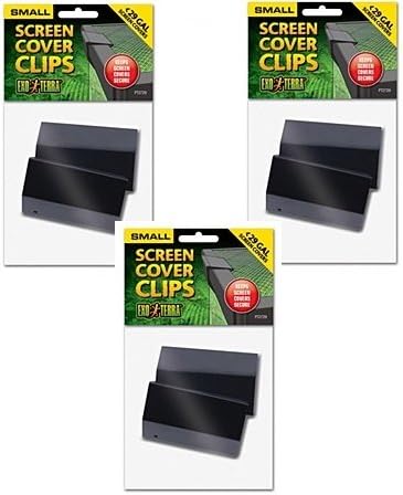 (3 Pack) Exo Terra Terrarium Cover Clip Set, Small, 2 Clips each