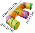 E-3-Way Cat Tunnel for Indoors Cats with Peek Holes & Hanging Balls