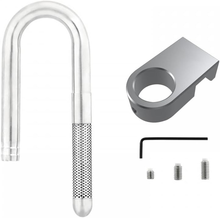 MiOYOOW Aquarium Inflow Outflow Pipe, 304 Stainless Steel Lily Pipe with Aluminum Alloy Fixing Clamp for Fish Tank Aquar