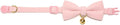 Breakaway Cat Collar with Bow Tie and Bell Adjustable Soft Corduroy Pink Kitten Collars for Girl Cats