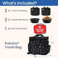 Rubyloo Pet Travel Bundle – Original Doggy Bag (Paw Print) + Vet-Approved Pet First Aid Kit for Dogs & Cats