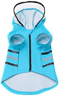 Wizland Reflective Dog Raincoat Dog Rain Jacket with Hood Lightweight Waterproof Rain Coat for Puppies (Blue M)