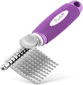Detangling Pet Comb + Dematting Fur Rake Brush Tool + Round Bristle Pet Brush Bundle