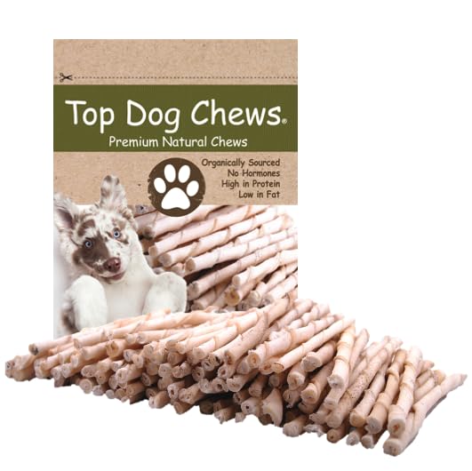 Top Dog Chews - All Natural Rawhide Dog Twists (100 Pack), Natural Chew Sticks for Healthy Teeth and Happy Dogs, Delicious Dog Treats for Canine Dental Care