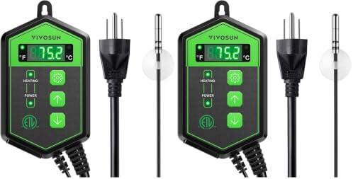 VIVOSUN Digital Heat Mat Thermostat Controller, 40–108 ºF 1000W for Reptiles, Seedlings, Germination, Incubation and Fer
