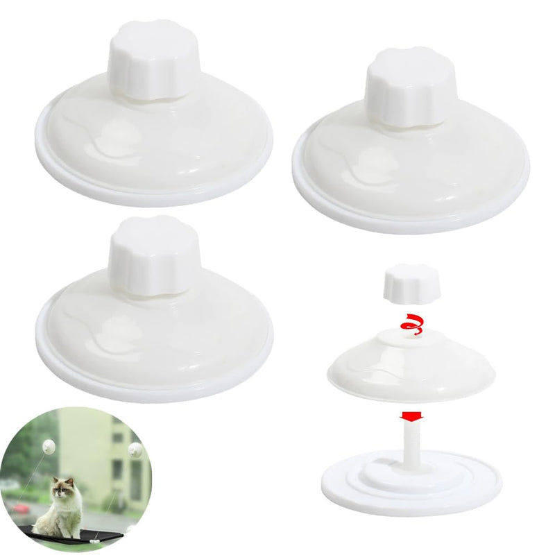 UtySty 4 Pack Cat Bed Window Suction Holder Replacement with Anchor Screws Cordless Cat Window Perch Suction Cups Holders for EZ Mount Kitty Sill Window Hammock Bed Seat Felt Kitten Car Bed Road Trip