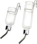 2 Pcs Pet Cage Water Bottle No Drip Small Animal Water Bottle, Hanging Waterer for Rabbit, Guinea Pig, Hedgehog, Squirre