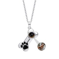 Wexibauyl Personalized Photo Necklace Custom Photo Projection Necklaces Dog Bone with Paw Print Pendant Necklace with Picture Inside Pet Dog Cat Memorial Necklace for Pet Lover Women Men