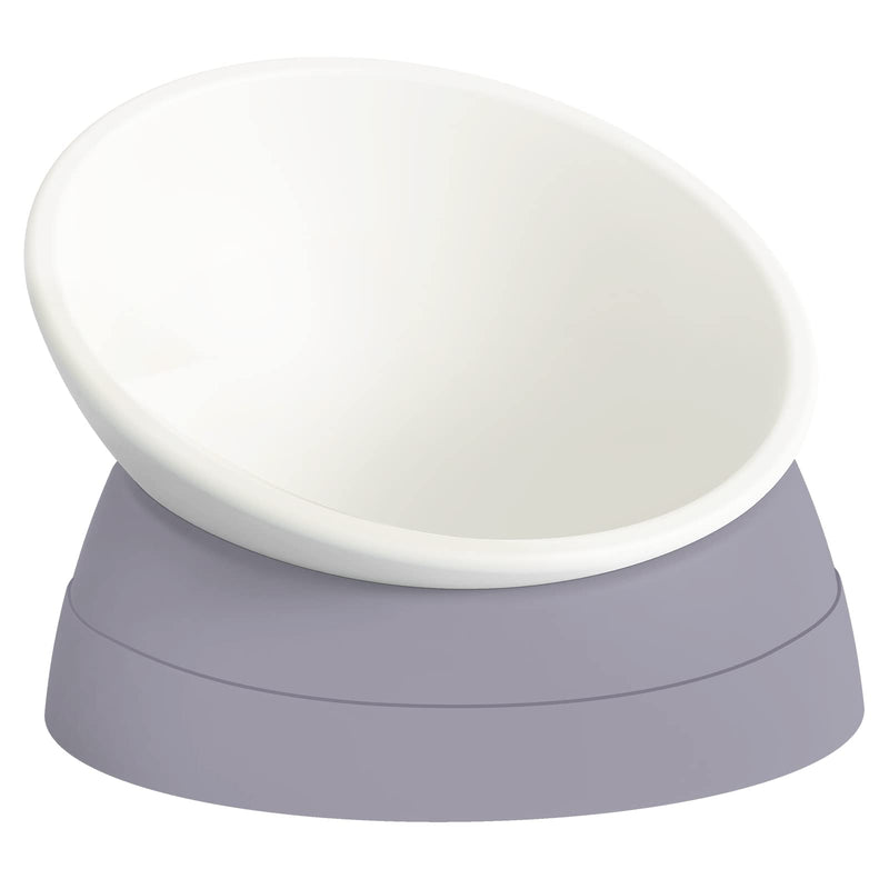 Hi, Ravitat Elevated Cat Bowl, Adjustable Raised Slanted Food Bowl for Cats and Small Dogs, Wide Shallow PP Dish with TPR Non Slip Base, Whisker Friendly, 17 oz