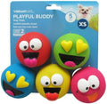 5pk Emoticon Latex Dog Toy, Provides A Comforting Squeak That Dogs Will Enjoy, Made of Natural Latex, It Squeaks When Sq