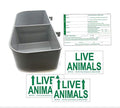 Kennel Travel Kit for Pets - Hook-On Dish & Live Animal Labels (Large)