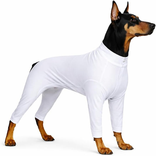 Lovelonglong Four Feet Dog Lightweight Pajamas, Pure Cotton Dog Jumpsuits 4 Legs Dog Onesies T-Shirt Stylish PJS Puppy C
