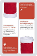 Horze Santa Faux Fur Polyester Christmas Horse Leg Wraps | Pack of Four - Red - One Size