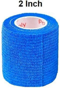 2 Inch Self Adhesive Bandage Wrap & Athletic Tape - 2Pk, Blue