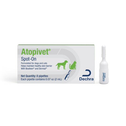 Atopivet Skin Care Spot-On for Dogs and Cats, 8 x 2 mL Pipettes