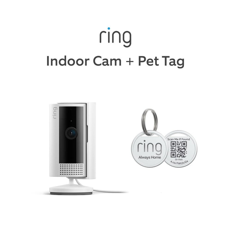 Ring Indoor Cam (2nd Gen), White with Ring Pet Tag